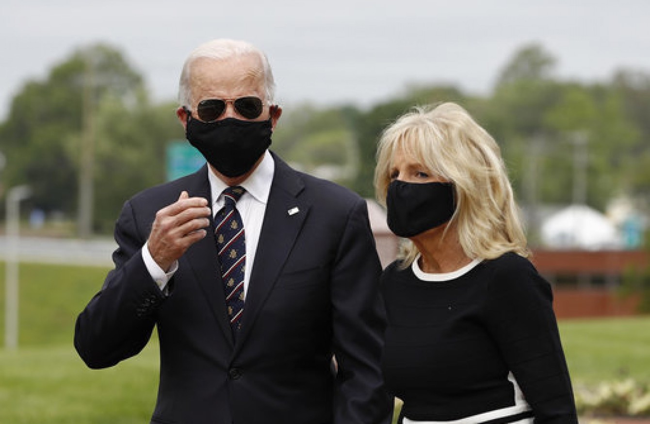 Joe Biden wears face mask in his first public appearance ...