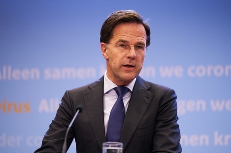 Dutch prime minister Mark Rutte at a press conference last week. 