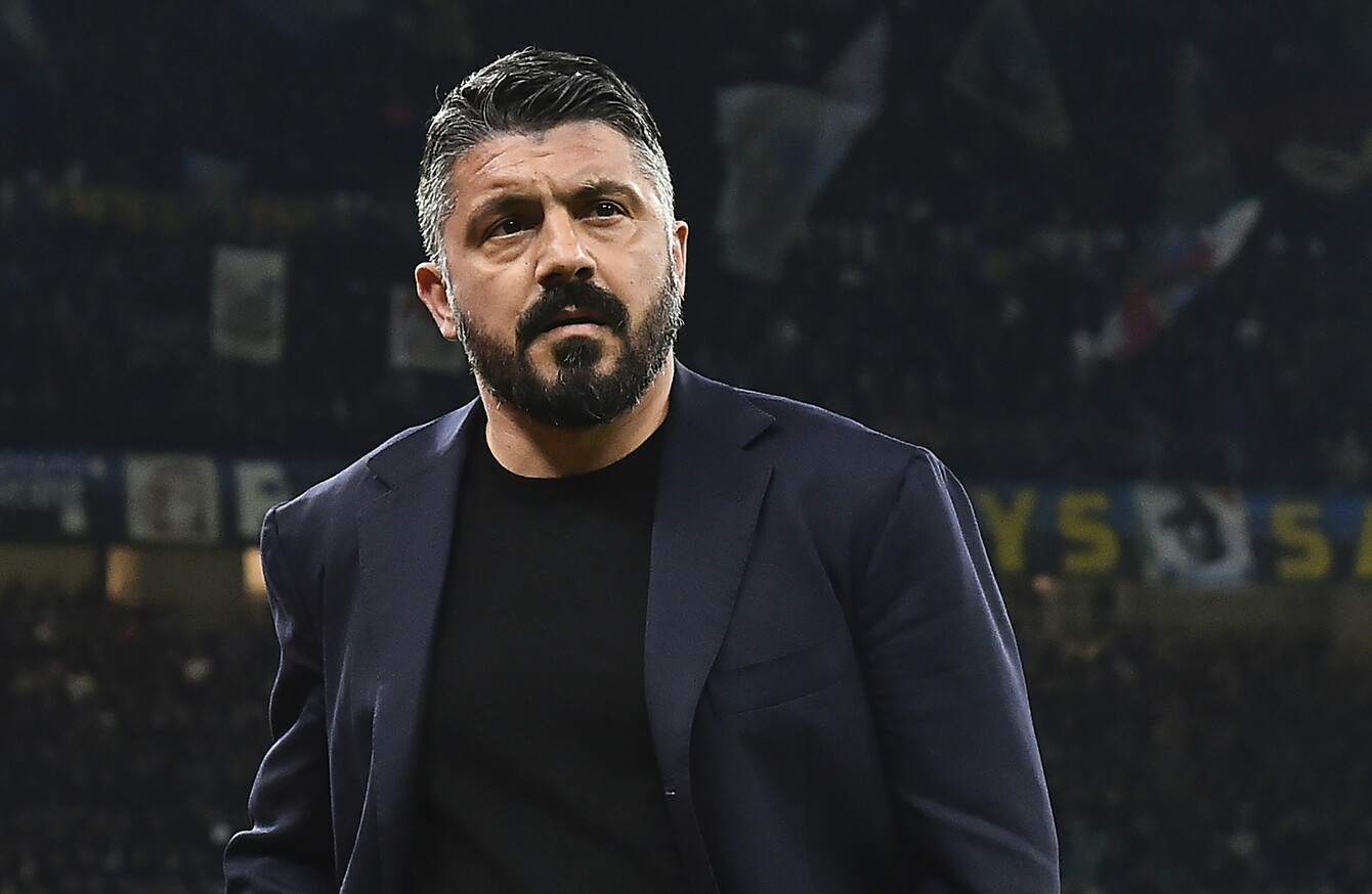 Napoli manager Gennaro Gattuso mourning the death of his ...