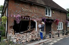 English pub still to re-open for business today despite car crashing through it in the early hours