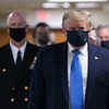 Donald Trump wears a mask in public for the first time