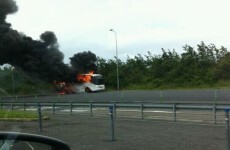 Eleven evacuated from bus fire at M1 toll plaza