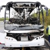 In pictures: Bus bursts into flames on the M1