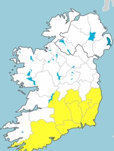 Status Yellow rainfall warning issued for eight counties as spot flooding expected