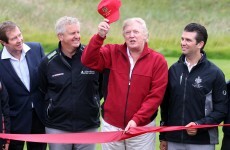 Trump tees off on new golf course in Scotland