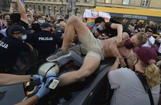 Polish police clash with demonstrators protesting against LGBT activist's arrest