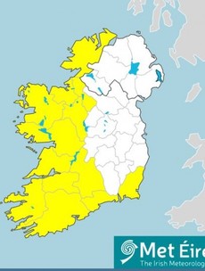Status Yellow warnings issued as 'intense rainfall' expected on Tuesday