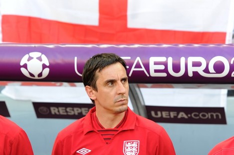 England coach Gary Neville during Euro 2012.