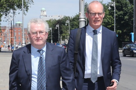 Former Attorney General Seamus Woulfe going into a Cabinet meeting in June with now Minister for Foreign Affairs Simon Coveney.