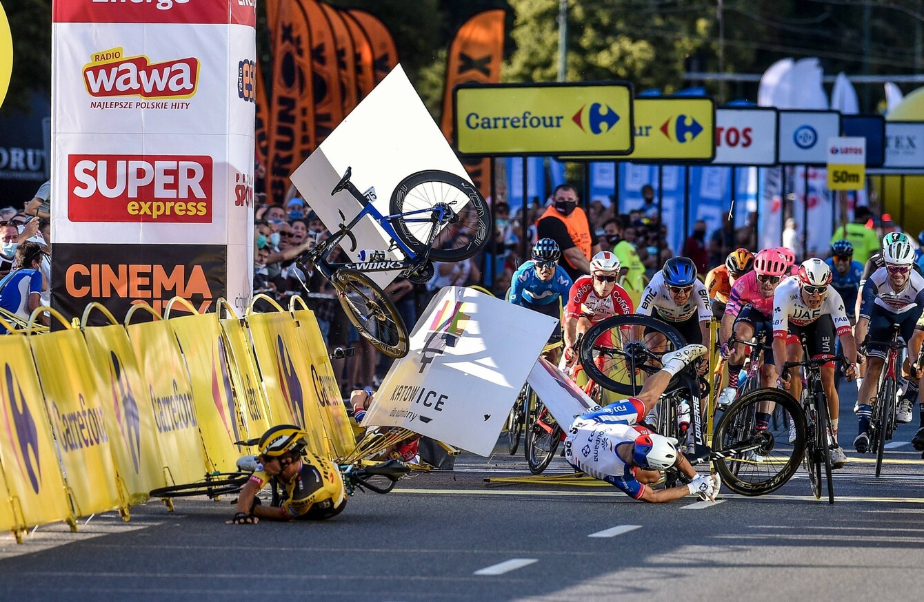 Horror crash leaves cyclist Jakobsen with one tooth, 130 stitches