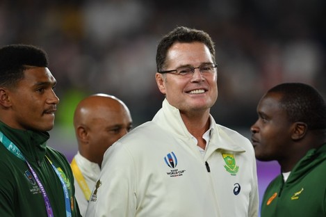 Rassie Erasmus pictured after South Africa's win against England in the 2019 Rugby World Cup final.
