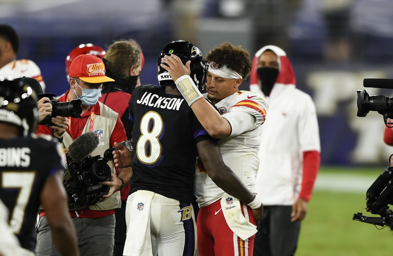 Mahomes wins quaterback battle against Jackson as Kansas City breeze past Baltimore