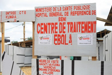 An Ebola treatment centre in the Democratic Republic of Congo. 