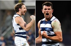 Irish duo O'Connor and Tuohy celebrate as they reach AFL Grand Final with Geelong