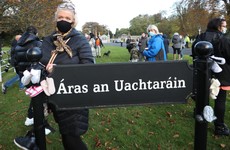 Dozens protest outside Áras an Uachtaráin over Mother and Baby Homes Bill