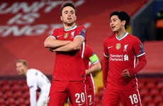 Diogo Jota scores Liverpool's 10,000th goal in Champions League win