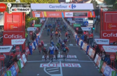 Ireland's Sam Bennett relegated to last after crossing line first at today's Vuelta