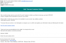 Revenue warns internet users over fake email 'tax refund' scam