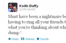 Tweet Sweeper: Keith Duffy is sitting on the toilet