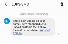 Warning over spate of fake texts claiming customs charges owed on online buys