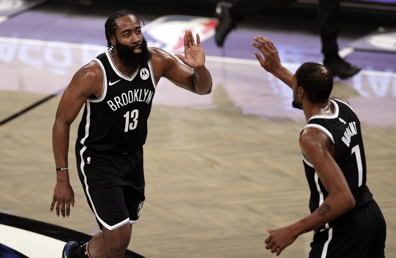 Harden and Durant lead Nets past Bucks, Warriors hold off ...