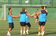 Ring-a-ring-o'-roses keepie-uppies? Is this the new thing, Barca?