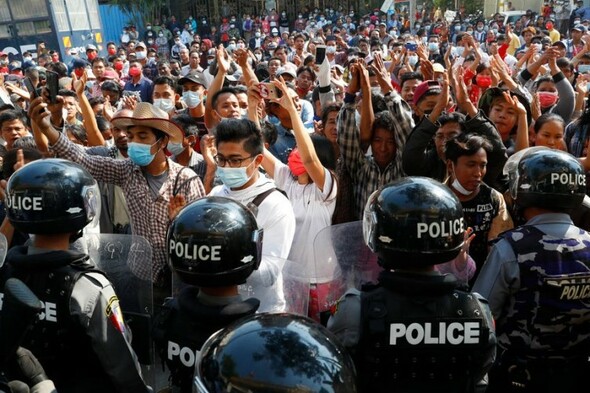 Tensions mount in Myanmar as protesters step in to prevent arrest of anti-coup activists - Vimarsana News