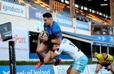 Leinster’s win over 14-man Glasgow is spoiled by injury to Harry Byrne