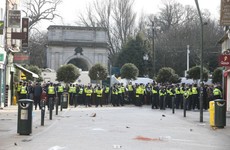 Man (30s) arrested over firework attack on gardaí at anti-lockdown protest