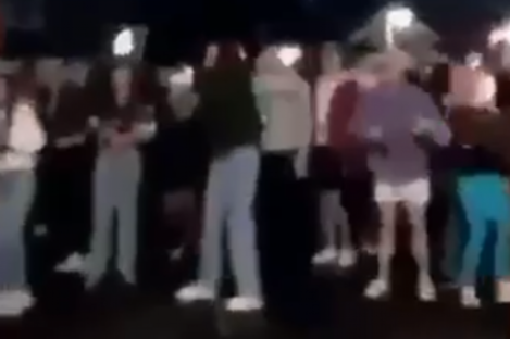 A screengrab from a video of the street parties on social media