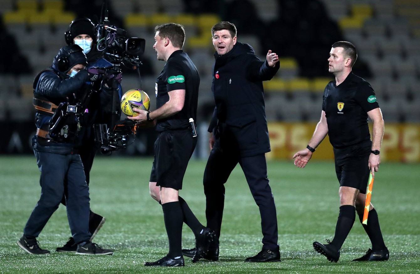 Steven Gerrard Sent Off At Half Time Of Rangers Victory Over Livingston