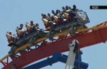 VIDEO Superman roller coaster rescue at California park