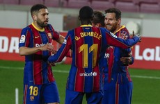 Spectacular double from Messi on night he equals Barcelona appearance record