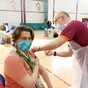 Arlene Foster receives her first Covid-19 vaccine