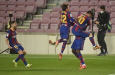Dembele strikes late to keep Barcelona in the title race