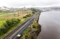 Burning car left on train track between Belfast and Derry