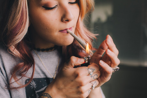 File photo of a woman smoking cannabis 