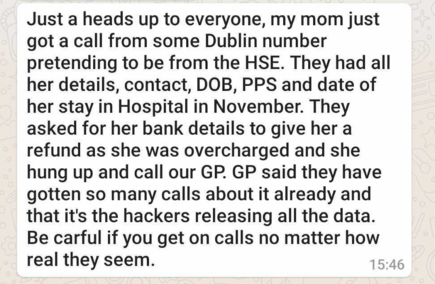 Image accompanying People are getting calls from scammers who purport to have personal data about them – including information about their medical appointments - after the cyber a