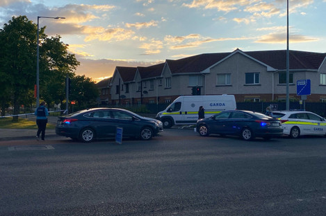 The scene outside the Blanchardstown estate in which the incident occurred this evening.