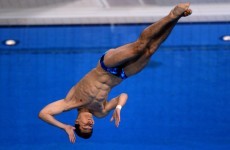 Ever wondered what happens if you slip on an Olympic diving board?