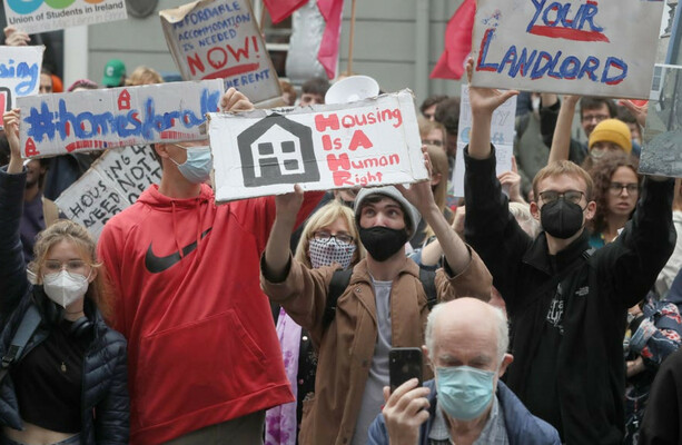 'Homes for people, not for profit': Hundreds gather outside Dáil to ...