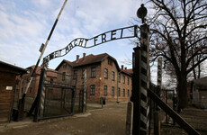 Graffiti in English and German found on Auschwitz barracks