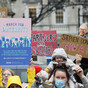 Protesters take calls for end to maternity restrictions to gates of Leinster House