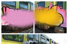 Three men arrested over graffiti damage of train at Dublin station