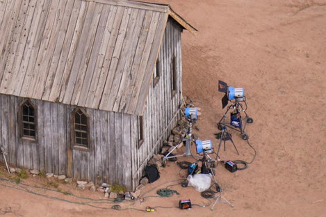The film set at the Bonanza Creek Ranch in Santa Fe 