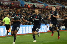 West Ham march on with thumping win over 10-man Aston Villa