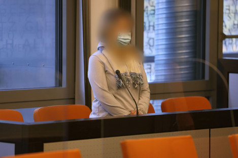 The woman on trial in Solingen, Germany, earlier this year. 