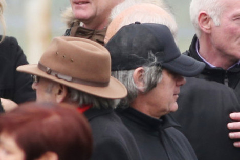 Gerry Hutch (in black cap) at the funeral of his brother in 2016. 