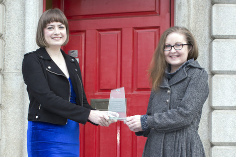 Michelle Hennessy and Maria Delaney at the Irish Red Cross offices earlier today
