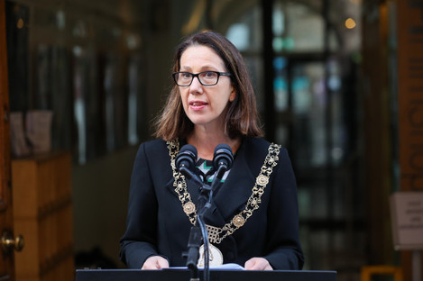 Dublin Lord Mayor Alison Gilliland spoke with staff who are working with homeless clients every day to seek their input. 